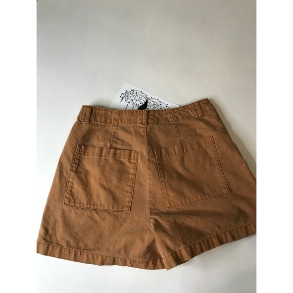 Universal Thread Brown Plus Pleated Pockets High Waisted Jean Shorts 8 - Picture 3 of 6